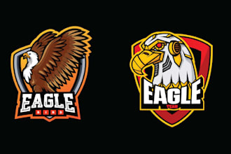 design esport mascot falcon eagle logo