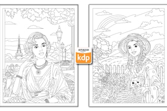 design adult and kids coloring pages and books for KDP