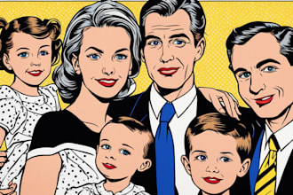draw a retro pop art roy lichtenstein style