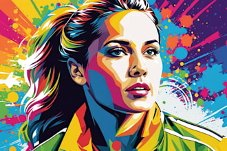 draw wpap pop art sport potrait