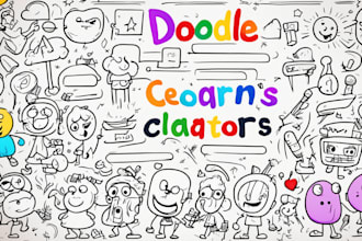 do kawaii doodle illustration custom doodle art and sticker designs