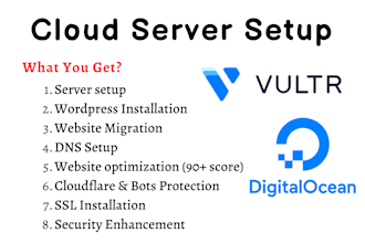 setup wordpress on digitalocean, vultr, hetzner, AWS, linode, and gcloud