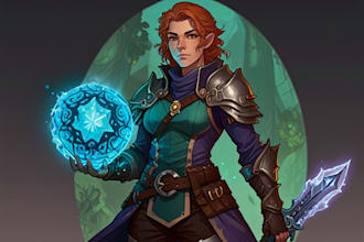 create a dnd art and d and d character for you
