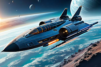 make best sci fi art spaceship or any design