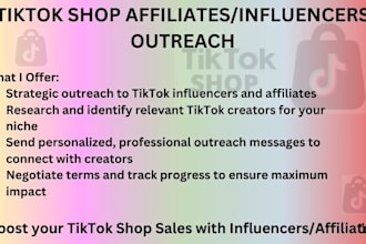 do tiktok shop affiliate and influencer outreach for your brand