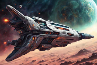 draw sci fi art and spaceship design