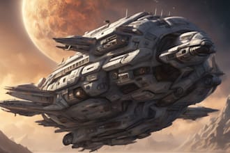 make best sci fi art spaceship or any design for you