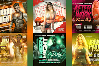 create party flyer, dj, hip hop, event, concert and nightclub flyer
