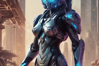 do unique sci fi character and sci fi art