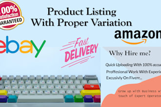 be your  VA of ebay walmart shopify and mercari at stock and 2 step ds