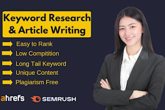 do ahrefs keyword research and SEO article writing for higher rankings
