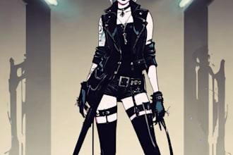 make dark, punk, goth, horror character