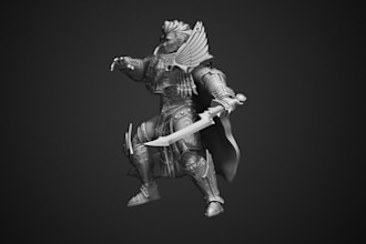 sculpt 3dmodel,printable helmet, mask,cosplay, miniatures, ttrpg for 3d printing
