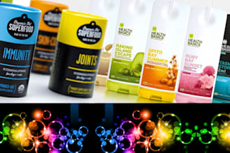 do professional product label design bottle label and packaging box design