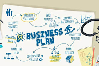 write a topnotch business plan, presentations, pitch deck, financial analysis