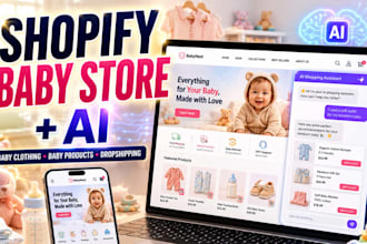build baby product website baby accessories shopify store with ai sales agent