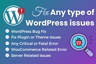 fix wordpress error, fix wordpress issues, fix bugs