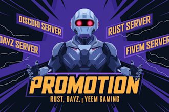do game server dayz server, fivem server discord server promotion advertisement