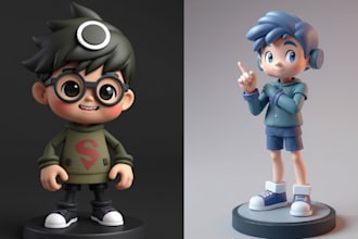 design any 3d figure,toy model, doll, and action figure for your favorite image