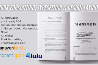 do book formatting, typesetting, layout design for ebook and print