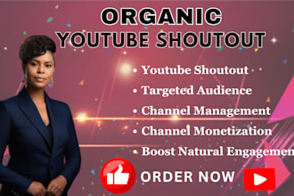 do youtube video shoutouts, promote channel to 10m organic subscribers, views