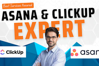 migrate, organize data, create reports, and build dashboards in clickup or asana