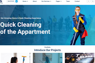 design modern janitorial, cleaning service, and booking koala websites, fb ads