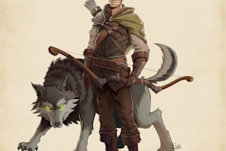 design awesome character dnd rpg fantasy cartoon art and map