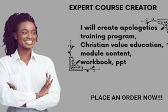 create apologetics training program, christian value education, module content
