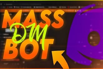 create automated telegram bot, discord bot, twitter bot, youtube bot mass dm bot