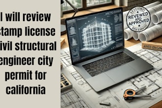 review stamp license civil structural engineer city permit for california