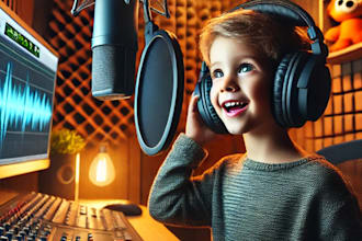 record cute american child voice over voice acting narration  kids voiceover
