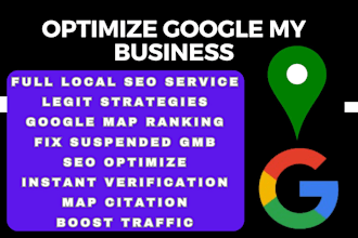 optimize google my business listing for local seo, create gmb, maps ranking
