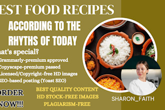 write amazing cooking recipes, food articles, and nutrition blogs