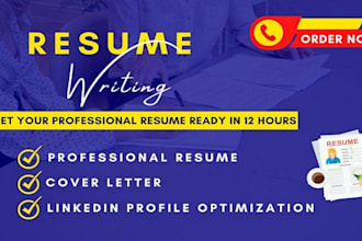 write federal resume, resume design, cover letter and linkedin optimization, cv