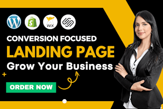 build landing page design with wordpress shopify wix squarespace for ad campaign