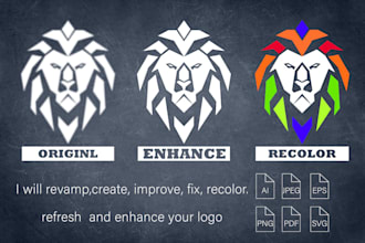 revamp, create, improve, fix, recolor, refresh and enhance your logo