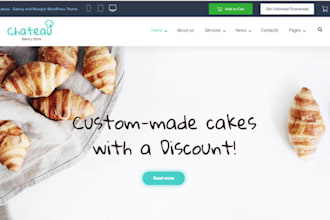 design hot selling pastries shopify cake store bakery website chocolate store