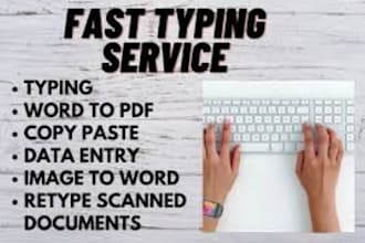 do a fast typing job, retype scanned documents, your typist