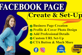 create and set up facebook business page, set up fb fan page, instagram page