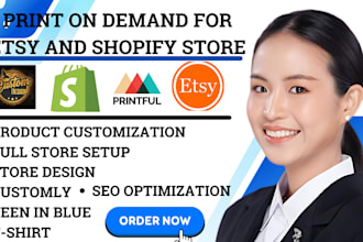 customily etsy shopify print on demand teeinblue zakeke, printify personalizer