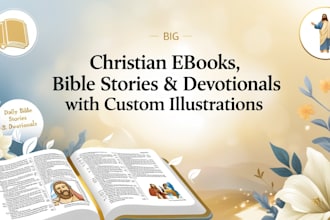 write christian ebook, daily devotion, ai bible story with custom illustrations