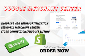 setup google shopping ads, shopify ads and fix merchant center gmc
