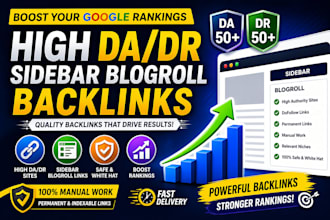 create high da and DR sidebar blogroll backlinks