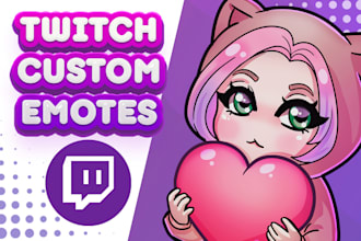 draw custom twitch emotes in cute chibi style for your channel