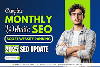website monthly SEO service with high quality off page backlinks link building