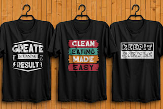 do custom trendy typography minimalist t shirt design