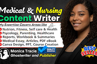 research and write medical, health care, nursing, mental health, fitness ebook