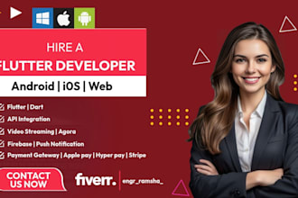 be flutter developer of android IOS flutter app firebase API