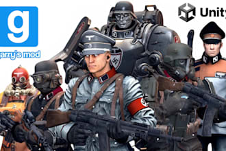 make a detailed 3d character for gmod  mmd model playermodel